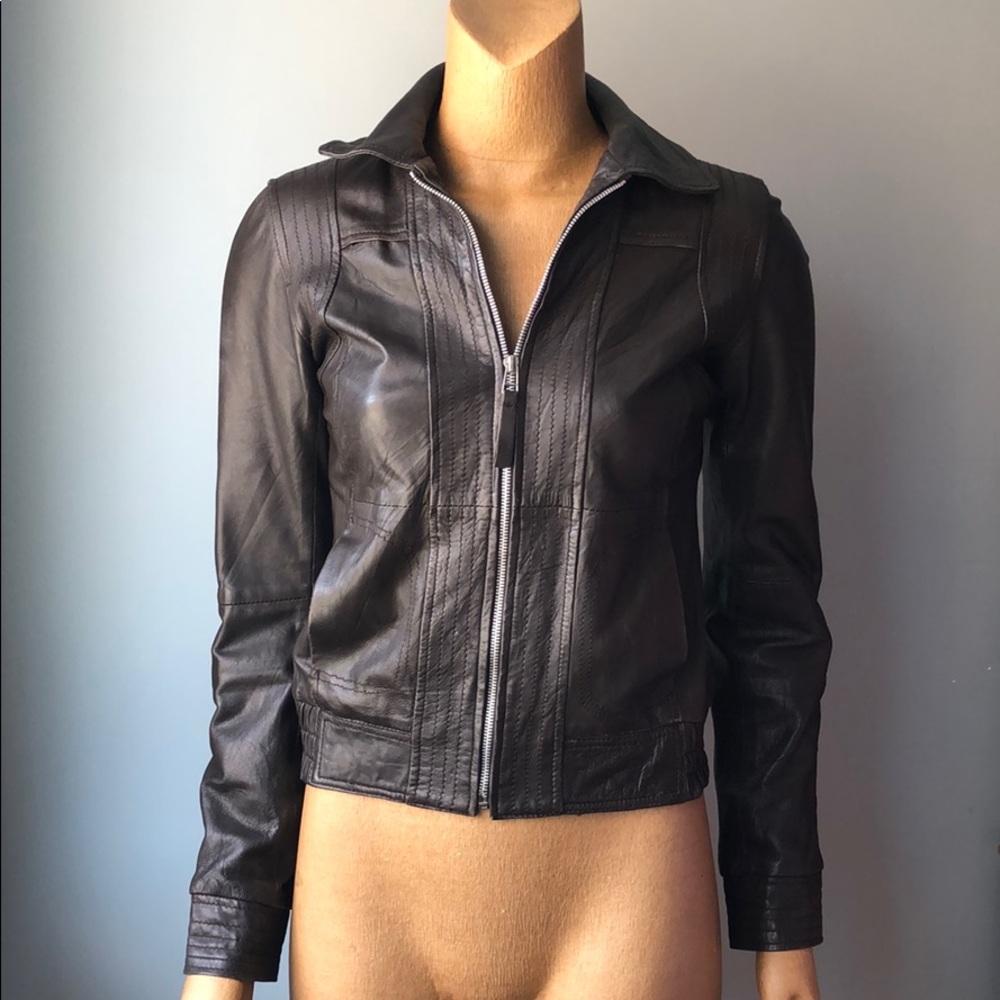 Espresso Brown Leather Jacket